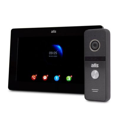 Комплект Wi-Fi видеодомофона 7" ATIS AD-770FHD/T-Black с поддержкой Tuya Smart + AT-400FHD Black