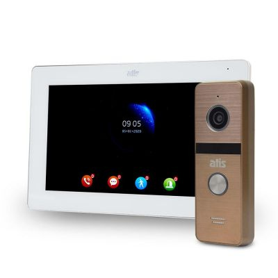 Комплект Wi-Fi видеодомофона 7" ATIS AD-770FHD/T-White с поддержкой Tuya Smart + AT-400HD Gold